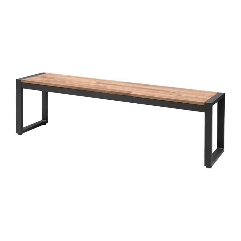 Banc industrielle acier bois d'acacia 160x38cm - 2 pcs